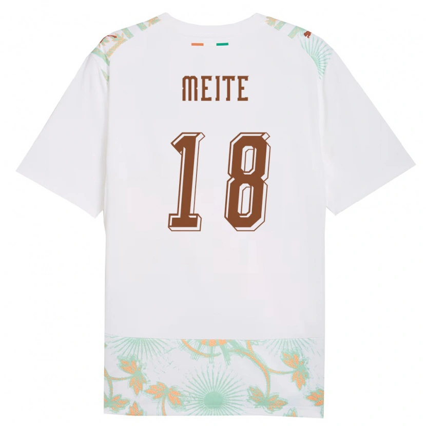 Danxen Hombre Camiseta Costa De Marfil Aboubacar Meite #18 Blanco Naranja Verde 2ª Equipación 26-28 La Camisa