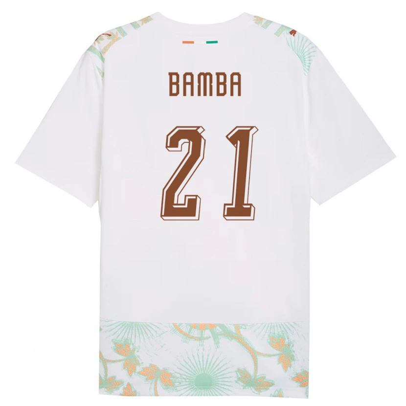 Danxen Hombre Camiseta Costa De Marfil Siaka Bamba #21 Blanco Naranja Verde 2ª Equipación 26-28 La Camisa