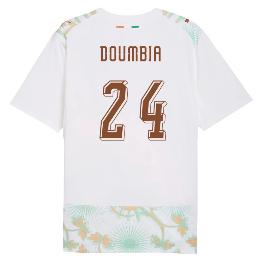 Danxen Hombre Camiseta Costa De Marfil Vayanga Doumbia #24 Blanco Naranja Verde 2ª Equipación 26-28 La Camisa