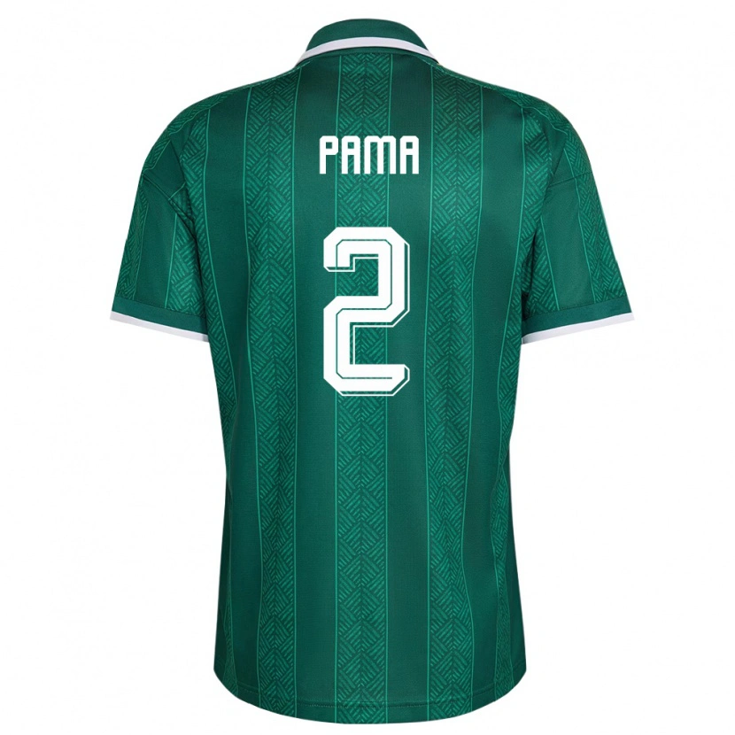 Danxen Hombre Camiseta Sudáfrica Sive Pama #2 Verde Blanco Oro 2ª Equipación 26-28 La Camisa
