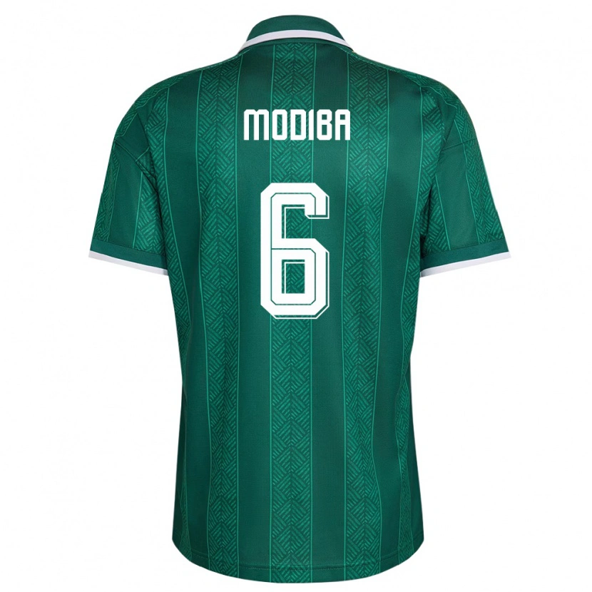 Danxen Hombre Camiseta Sudáfrica Aubrey Modiba #6 Verde Blanco Oro 2ª Equipación 26-28 La Camisa