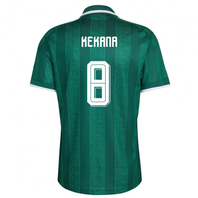 Danxen Hombre Camiseta Sudáfrica Gomolemo Kekana #8 Verde Blanco Oro 2ª Equipación 26-28 La Camisa