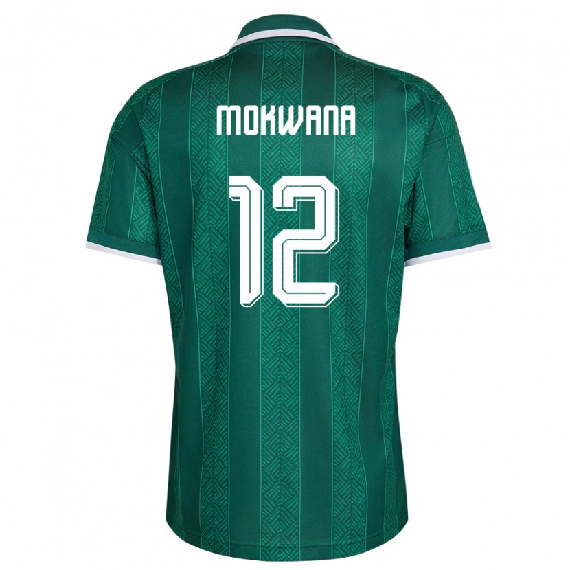 Danxen Hombre Camiseta Sudáfrica Elias Mokwana #12 Verde Blanco Oro 2ª Equipación 26-28 La Camisa