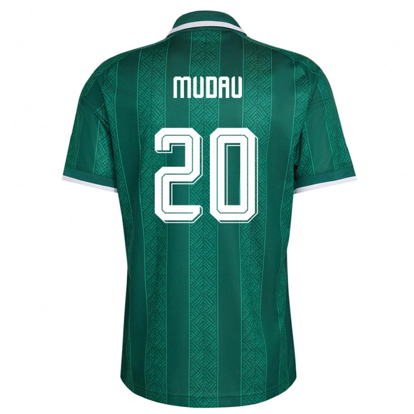 Danxen Hombre Camiseta Sudáfrica Khuliso Mudau #20 Verde Blanco Oro 2ª Equipación 26-28 La Camisa