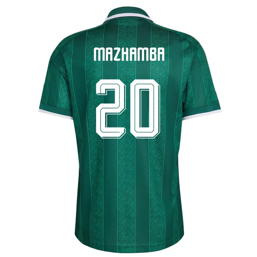 Danxen Hombre Camiseta Sudáfrica Takalani Mazhamba #20 Verde Blanco Oro 2ª Equipación 26-28 La Camisa