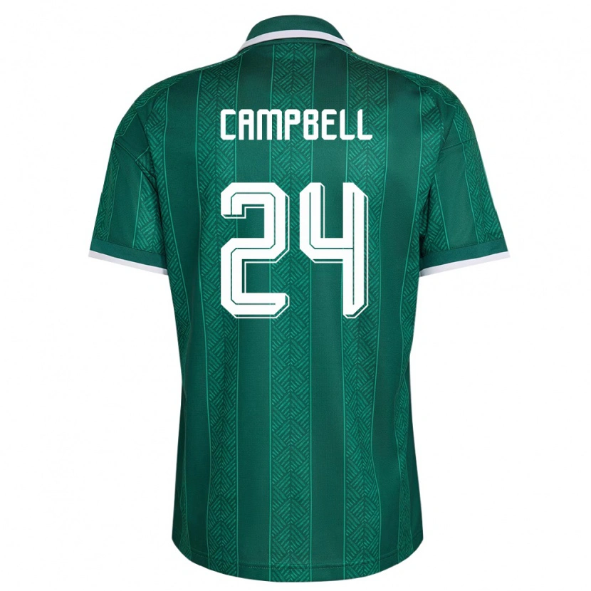 Danxen Hombre Camiseta Sudáfrica Shandre Campbell #24 Verde Blanco Oro 2ª Equipación 26-28 La Camisa