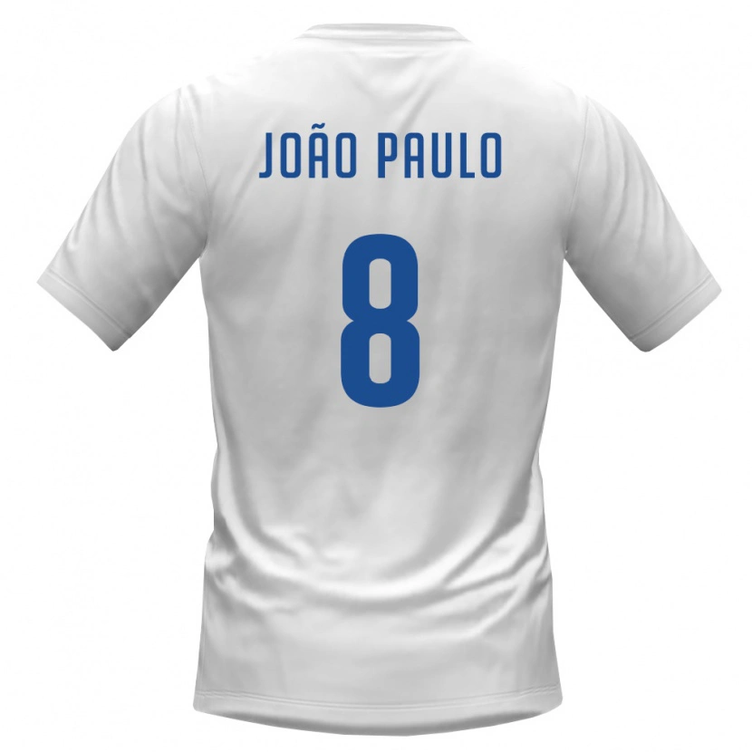Danxen Hombre Camiseta Cabo Verde João Paulo #8 Blanco Borgoña 2ª Equipación 26-28 La Camisa