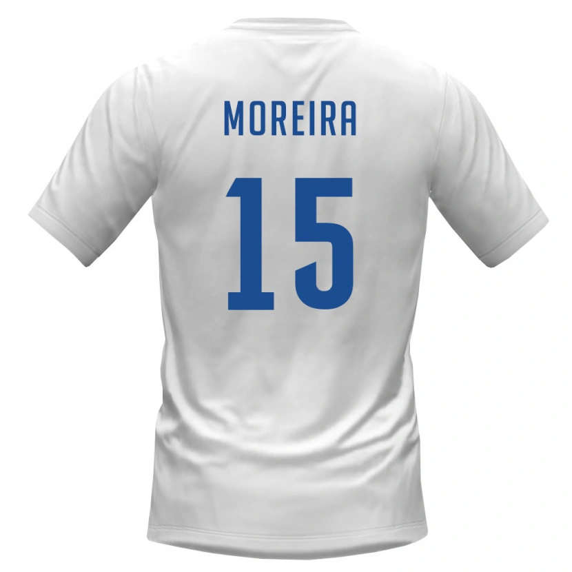 Danxen Hombre Camiseta Cabo Verde David Moreira #15 Blanco Borgoña 2ª Equipación 26-28 La Camisa