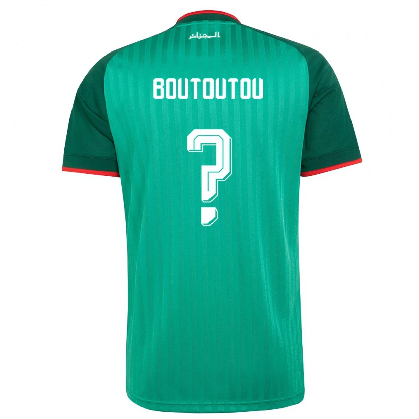 Danxen Hombre Camiseta Argelia Yacine Boutoutou #0 Verde Rojo Blanco 2ª Equipación 26-28 La Camisa