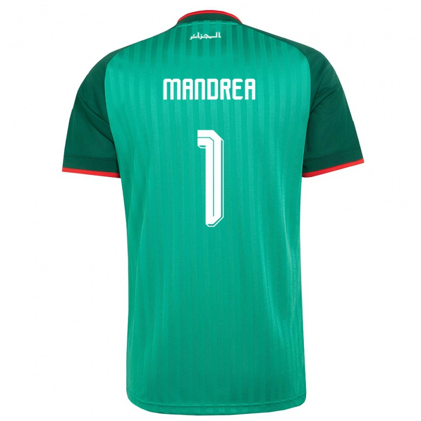 Danxen Hombre Camiseta Argelia Anthony Mandréa #1 Verde Rojo Blanco 2ª Equipación 26-28 La Camisa