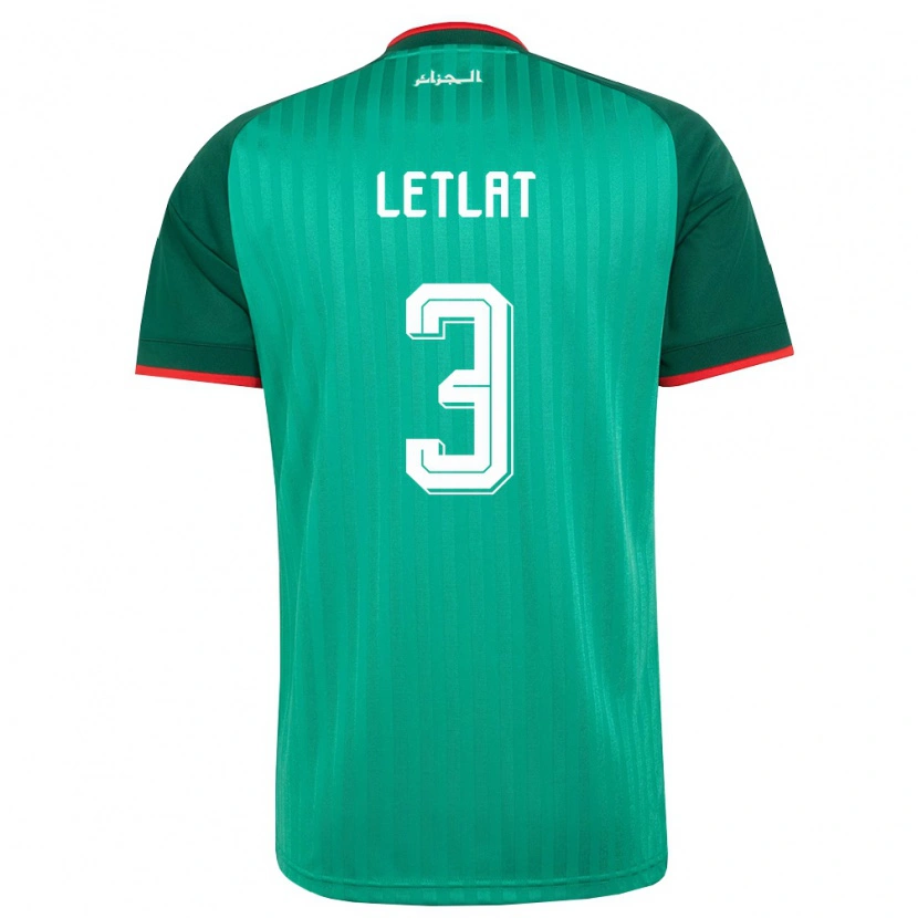 Danxen Hombre Camiseta Argelia Adam Letlat #3 Verde Rojo Blanco 2ª Equipación 26-28 La Camisa