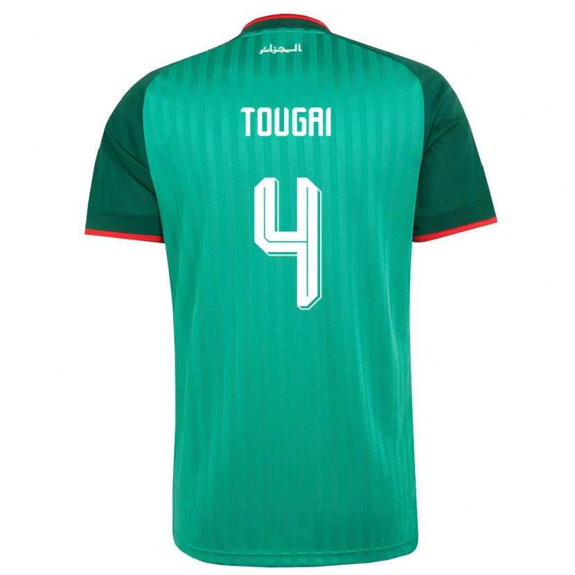 Danxen Hombre Camiseta Argelia Mohamed Amine Tougai #4 Verde Rojo Blanco 2ª Equipación 26-28 La Camisa