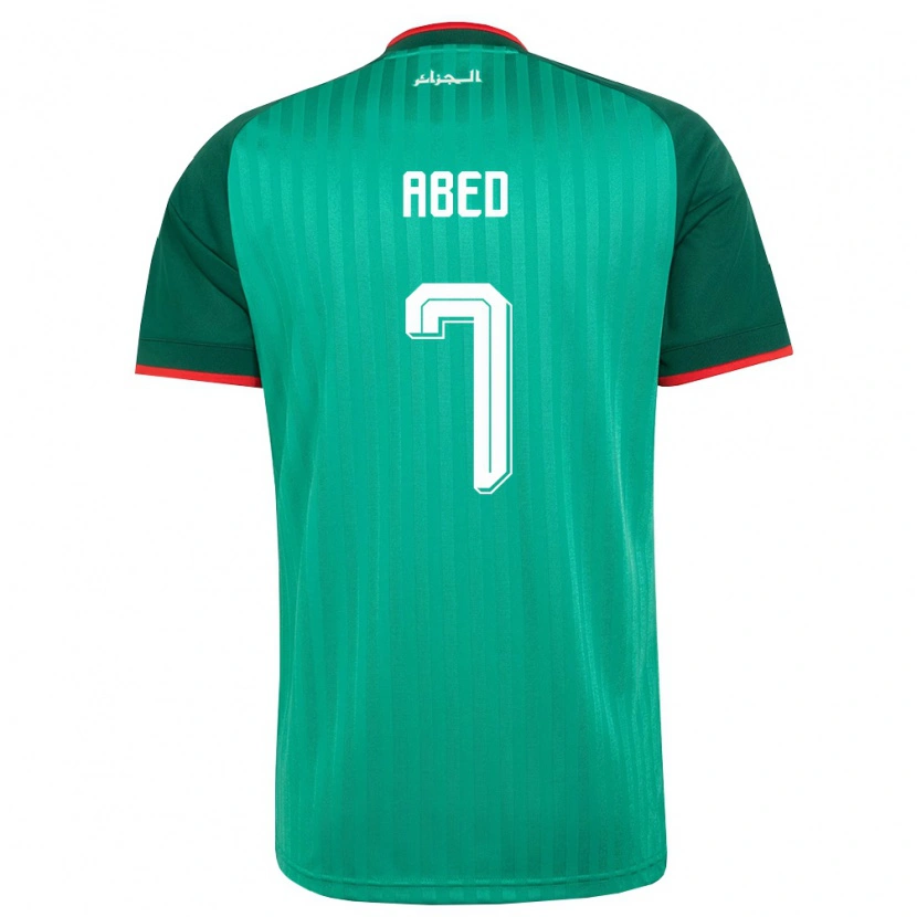 Danxen Hombre Camiseta Argelia Yacine Abed #7 Verde Rojo Blanco 2ª Equipación 26-28 La Camisa