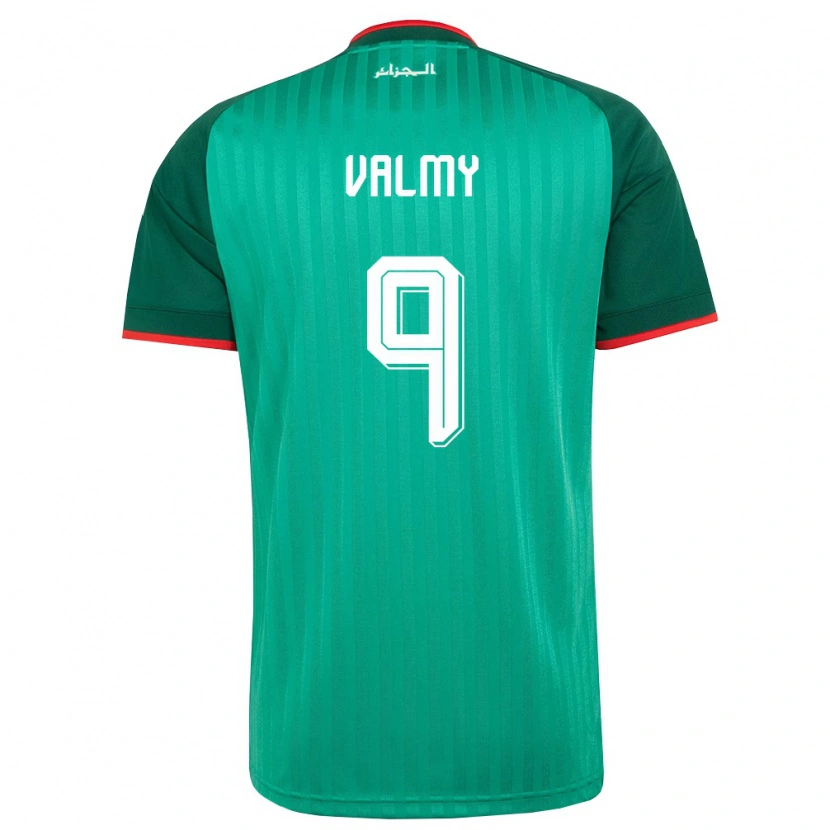Danxen Hombre Camiseta Argelia Mouhammad Valmy #9 Verde Rojo Blanco 2ª Equipación 26-28 La Camisa