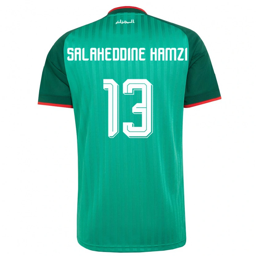 Danxen Hombre Camiseta Argelia Anes Salaheddine Hamzi #13 Verde Rojo Blanco 2ª Equipación 26-28 La Camisa