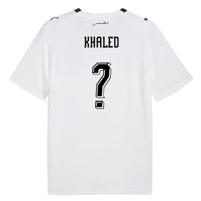 Danxen Hombre Camiseta Egipto Maher Khaled #0 Blanco Gris Negro 2ª Equipación 26-28 La Camisa