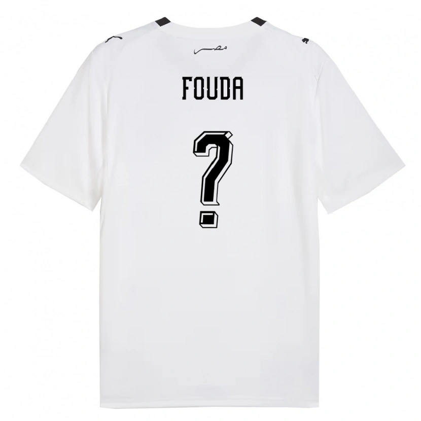 Danxen Hombre Camiseta Egipto Omar Fouda #0 Blanco Gris Negro 2ª Equipación 26-28 La Camisa