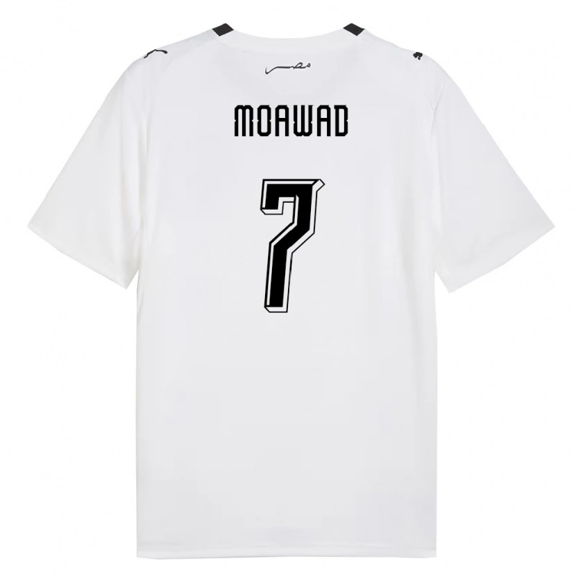 Danxen Hombre Camiseta Egipto Omar Moawad #7 Blanco Gris Negro 2ª Equipación 26-28 La Camisa