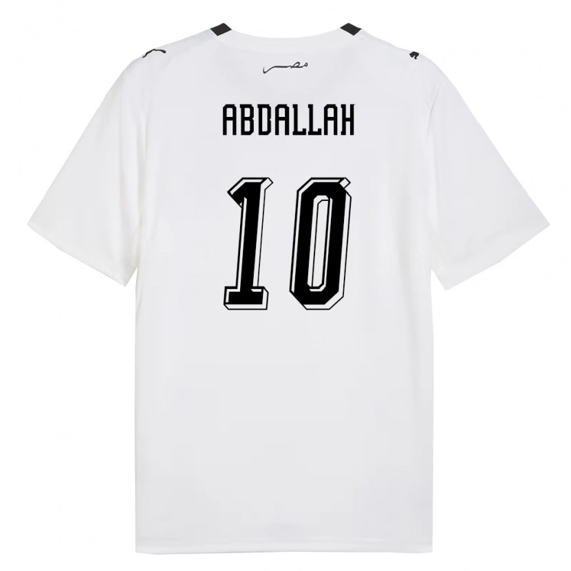 Danxen Hombre Camiseta Egipto Mohamed Abdallah #10 Blanco Gris Negro 2ª Equipación 26-28 La Camisa