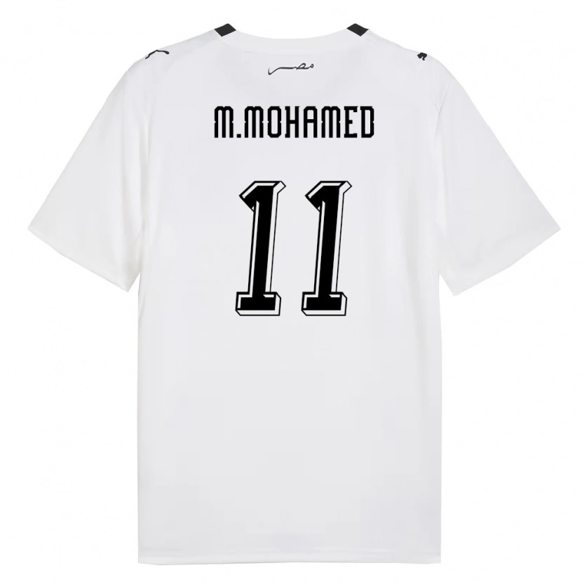 Danxen Hombre Camiseta Egipto Mostafa Mohamed #11 Blanco Gris Negro 2ª Equipación 26-28 La Camisa