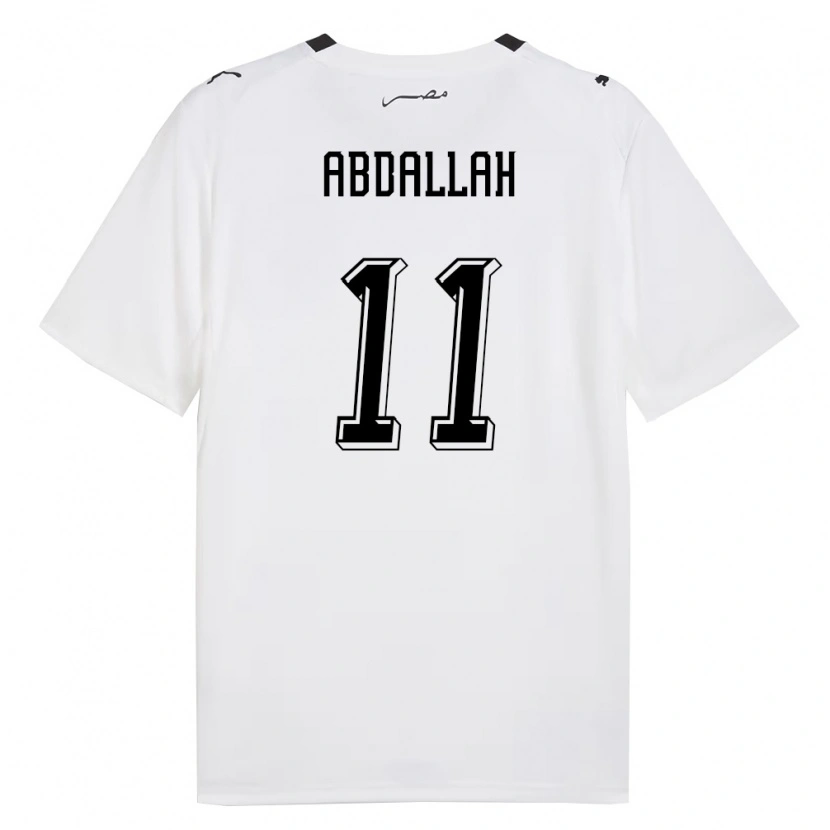 Danxen Hombre Camiseta Egipto Hamed Abdallah #11 Blanco Gris Negro 2ª Equipación 26-28 La Camisa