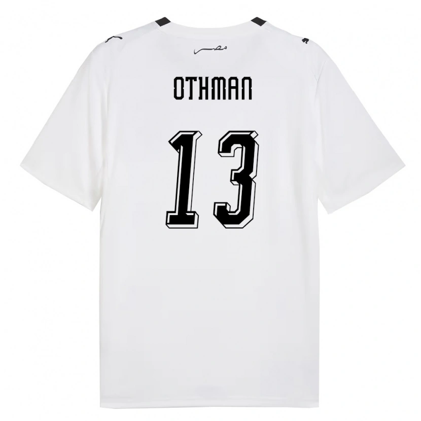 Danxen Hombre Camiseta Egipto Youssef Othman #13 Blanco Gris Negro 2ª Equipación 26-28 La Camisa