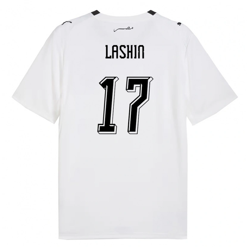 Danxen Hombre Camiseta Egipto Mohanad Lasheen #17 Blanco Gris Negro 2ª Equipación 26-28 La Camisa