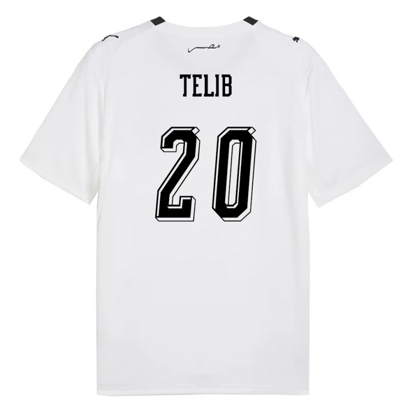 Danxen Hombre Camiseta Egipto Selim Telib #20 Blanco Gris Negro 2ª Equipación 26-28 La Camisa