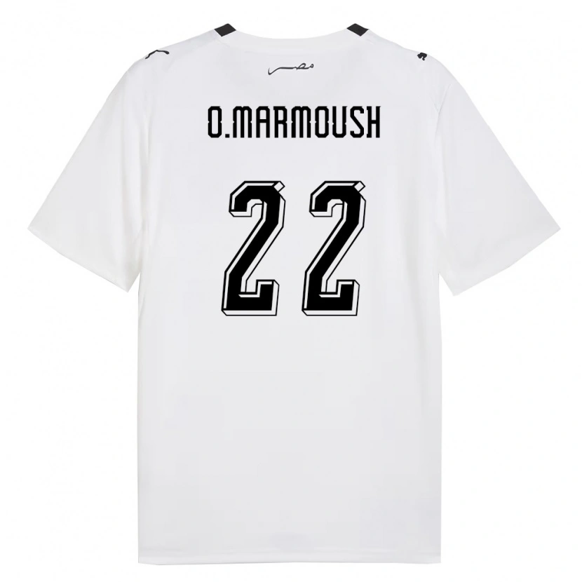 Danxen Hombre Camiseta Egipto Omar Marmoush #22 Blanco Gris Negro 2ª Equipación 26-28 La Camisa