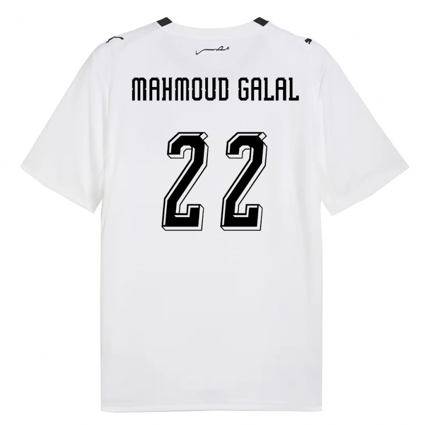 Danxen Hombre Camiseta Egipto Baraa Mahmoud Galal #22 Blanco Gris Negro 2ª Equipación 26-28 La Camisa