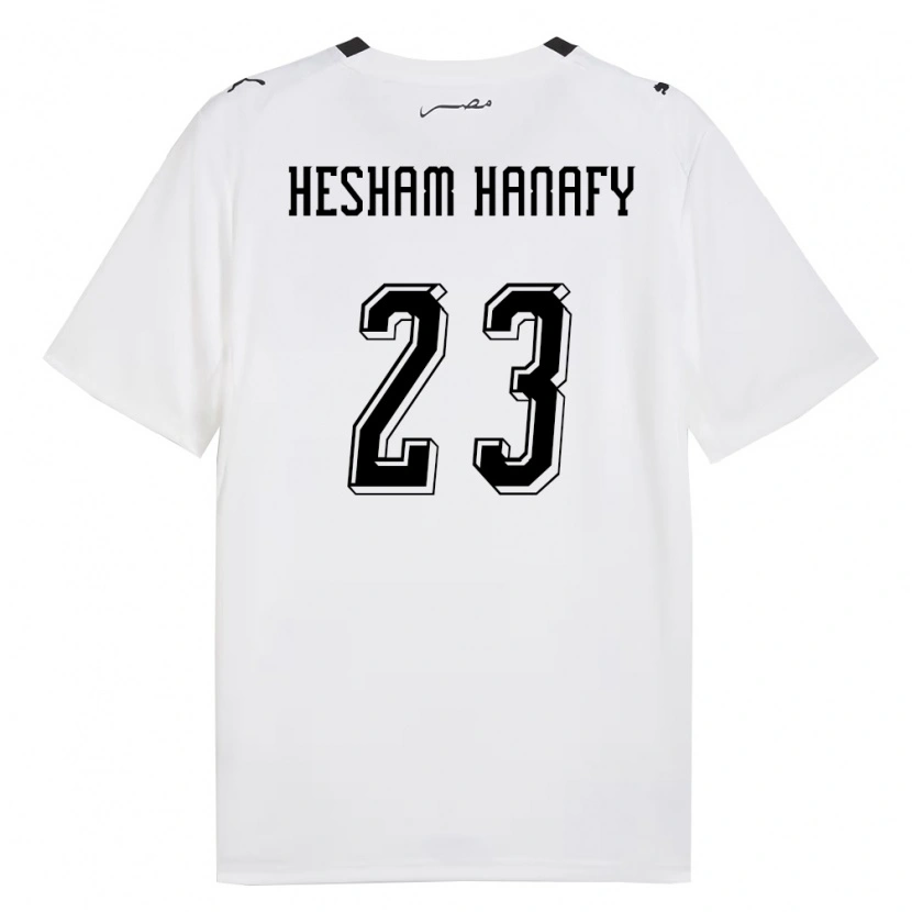 Danxen Hombre Camiseta Egipto Yassin Hesham Hanafy #23 Blanco Gris Negro 2ª Equipación 26-28 La Camisa