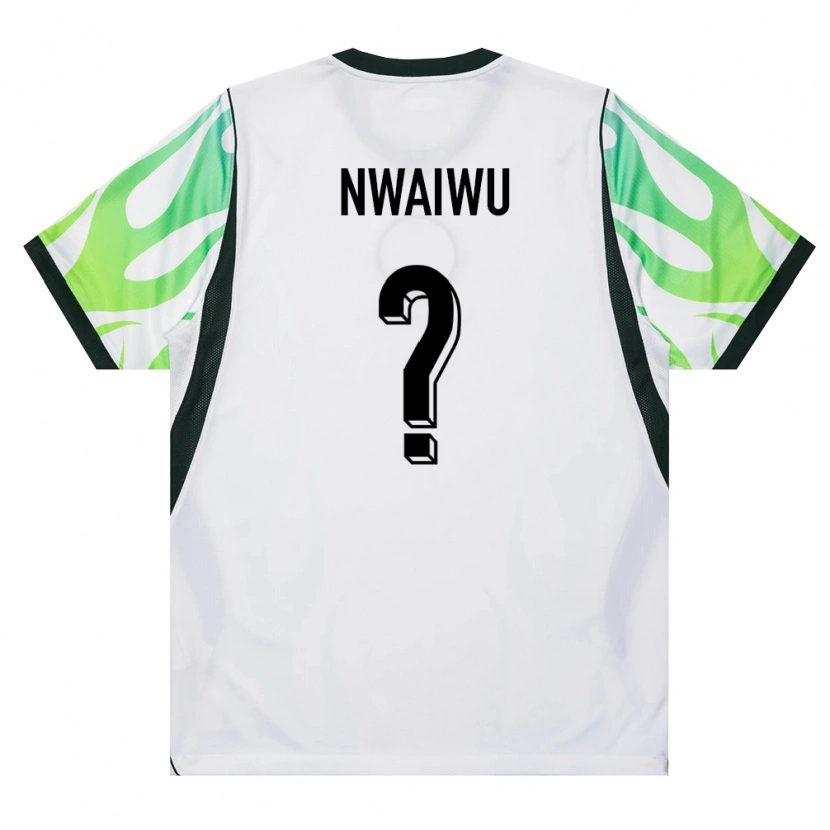 Danxen Hombre Camiseta Nigeria Chibuike Nwaiwu #0 Blanco Verde 2ª Equipación 26-28 La Camisa