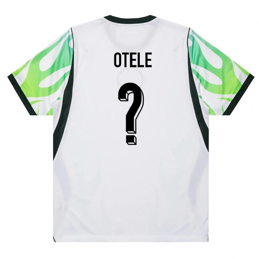 Danxen Hombre Camiseta Nigeria Philip Otele #0 Blanco Verde 2ª Equipación 26-28 La Camisa