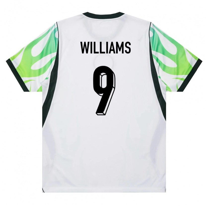 Danxen Hombre Camiseta Nigeria Precious Williams #9 Blanco Verde 2ª Equipación 26-28 La Camisa