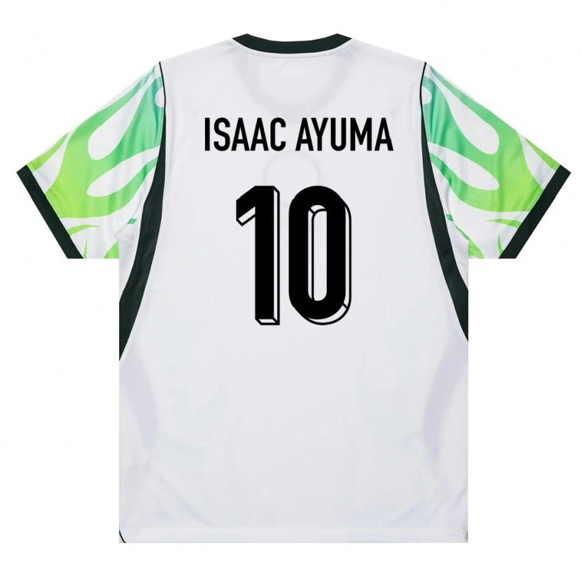 Danxen Hombre Camiseta Nigeria Israel Isaac Ayuma #10 Blanco Verde 2ª Equipación 26-28 La Camisa