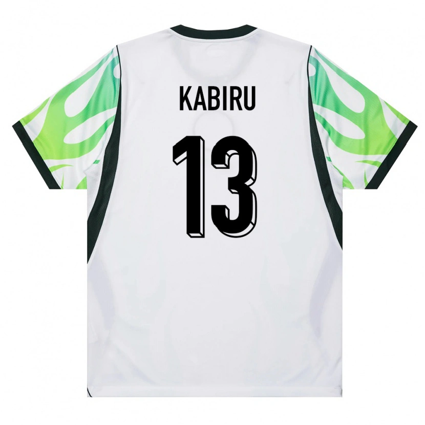 Danxen Hombre Camiseta Nigeria Adnan Kabiru #13 Blanco Verde 2ª Equipación 26-28 La Camisa