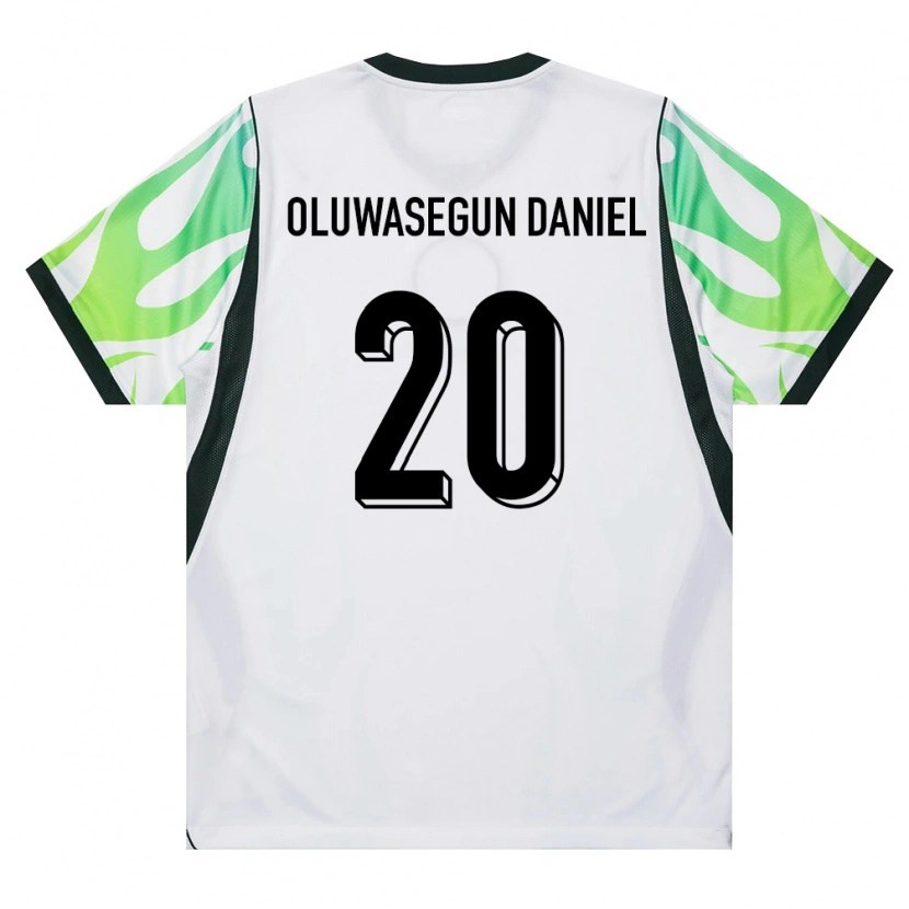Danxen Hombre Camiseta Nigeria Favour Oluwasegun Daniel #20 Blanco Verde 2ª Equipación 26-28 La Camisa