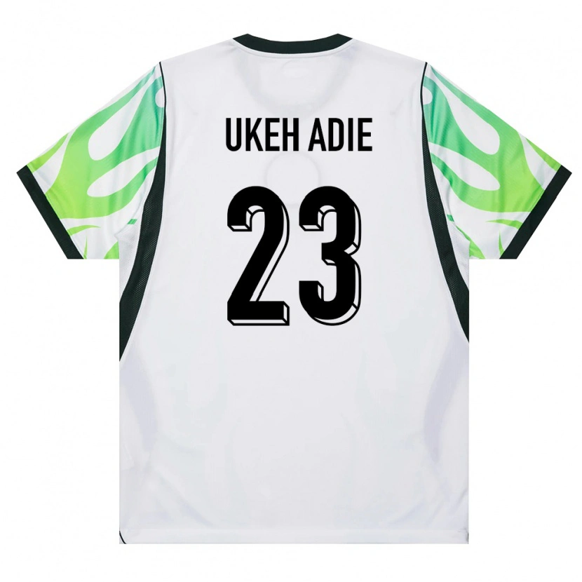 Danxen Hombre Camiseta Nigeria Gift Ukeh Adie #23 Blanco Verde 2ª Equipación 26-28 La Camisa