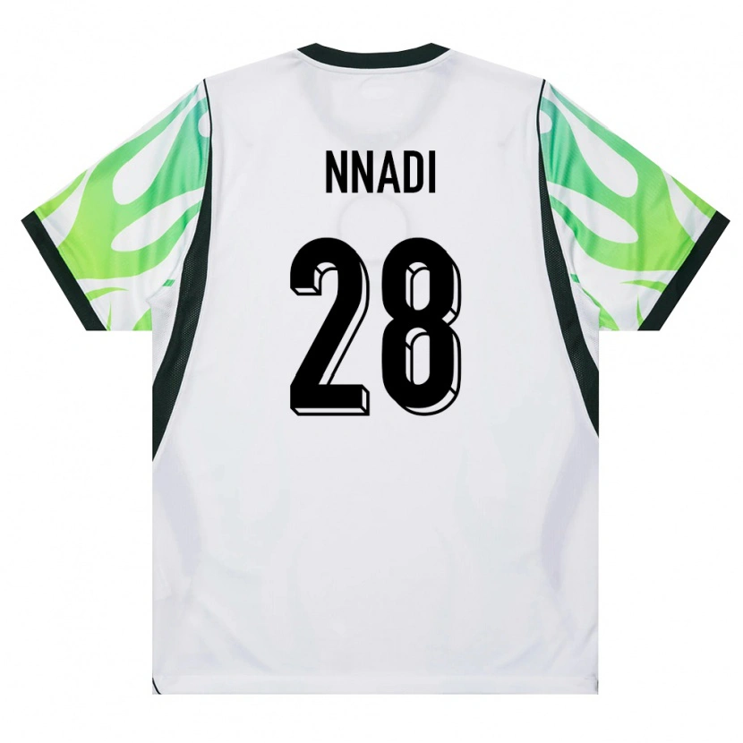 Danxen Hombre Camiseta Nigeria Tochukwu Nnadi #28 Blanco Verde 2ª Equipación 26-28 La Camisa