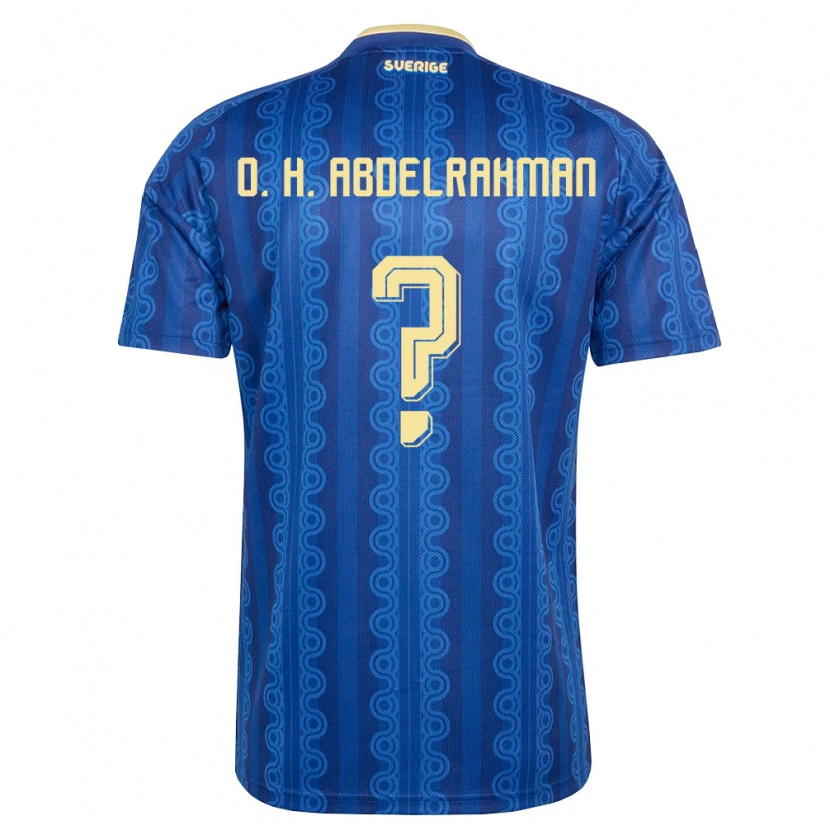 Danxen Hombre Camiseta Suecia Osman Haroun Abdelrahman #0 Azul Amarillo Marino 2ª Equipación 26-28 La Camisa