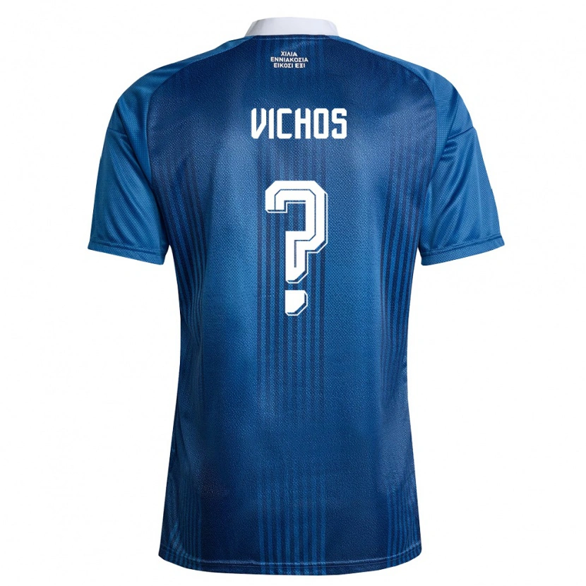 Danxen Hombre Camiseta Grecia Marios Vichos #0 Marino Azul Blanco 2ª Equipación 26-28 La Camisa
