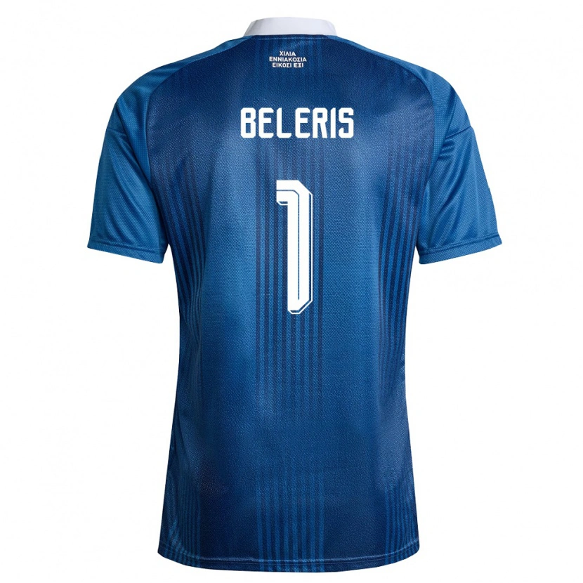 Danxen Hombre Camiseta Grecia Efstathios Beleris #1 Marino Azul Blanco 2ª Equipación 26-28 La Camisa