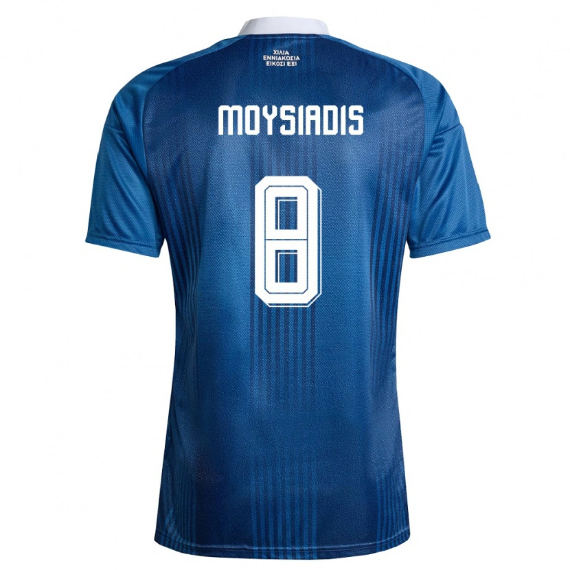 Danxen Hombre Camiseta Grecia Alexandros Moysiadis #8 Marino Azul Blanco 2ª Equipación 26-28 La Camisa