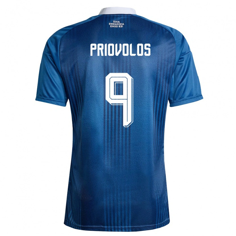 Danxen Hombre Camiseta Grecia Grigoris Priovolos #9 Marino Azul Blanco 2ª Equipación 26-28 La Camisa