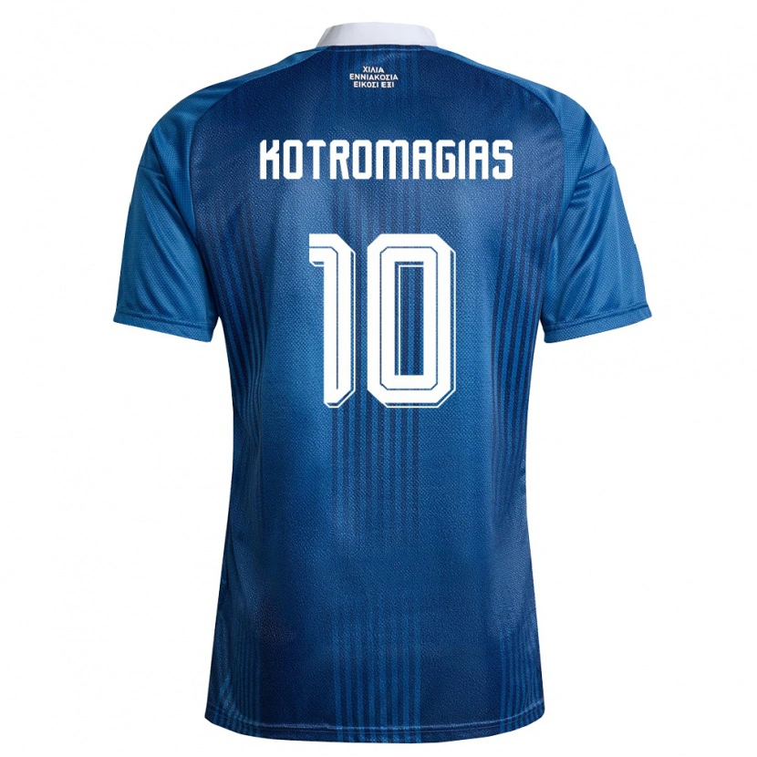 Danxen Hombre Camiseta Grecia Dimitrios Kotromagias #10 Marino Azul Blanco 2ª Equipación 26-28 La Camisa