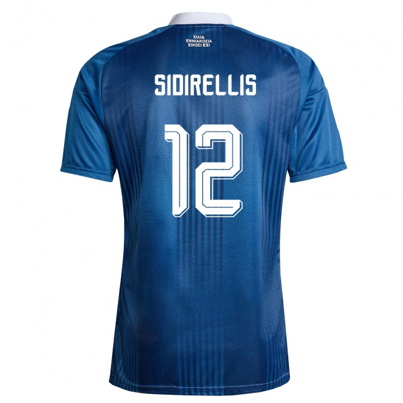 Danxen Hombre Camiseta Grecia Konstantinos Sidirellis #12 Marino Azul Blanco 2ª Equipación 26-28 La Camisa