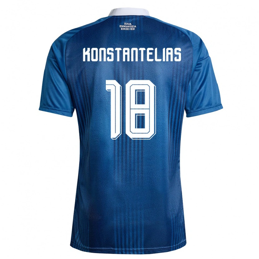 Danxen Hombre Camiseta Grecia Giannis Konstantelias #18 Marino Azul Blanco 2ª Equipación 26-28 La Camisa