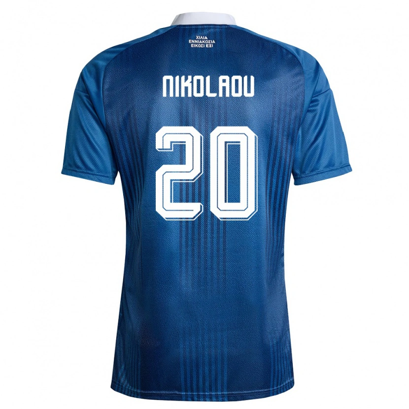 Danxen Hombre Camiseta Grecia Vangelis Nikolaou #20 Marino Azul Blanco 2ª Equipación 26-28 La Camisa