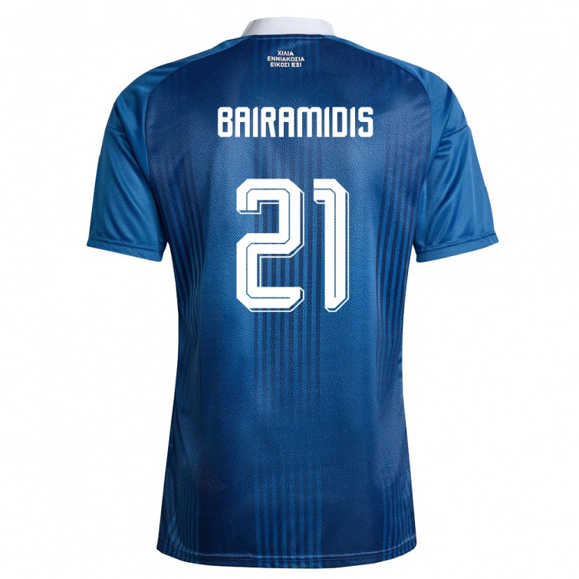 Danxen Hombre Camiseta Grecia Alexios Bairamidis #21 Marino Azul Blanco 2ª Equipación 26-28 La Camisa