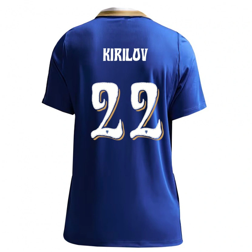 Danxen Hombre Camiseta Finlandia Martin Kirilov #22 Azul Blanco 2ª Equipación 26-28 La Camisa